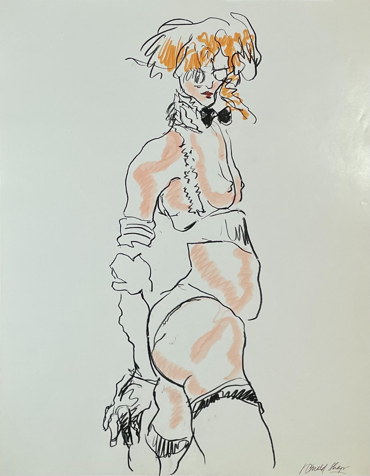 Girl with Bowtie, 17.5x14.5&quot;