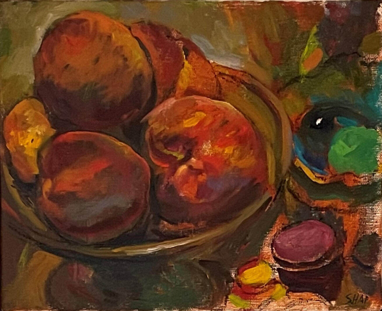 Bowl of Peaches, 10x8&quot;